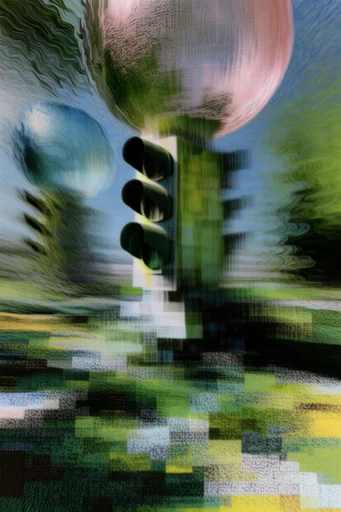 Ethereal Glitch Synthesis style reference image — digital decay