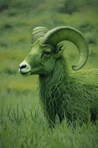 Monochromatic Verdant Surrealism style reference image — swirling organic patterns