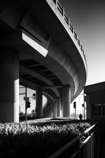 Monochrome Architectural Noir style reference image — black and white architectural photography