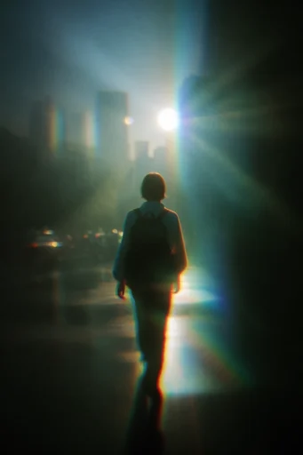 Spectral Chiaroscuro Dreamscape style reference image — prismatic light refraction