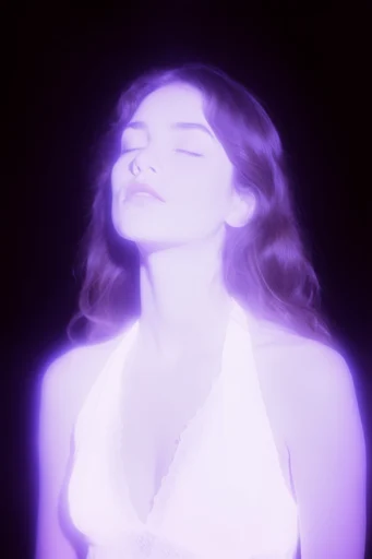 Luminous Ethereal Glitch style reference image — high contrast neon aura