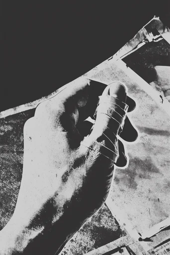 Analog Gritty Noir style reference image — analog CRT scanlines