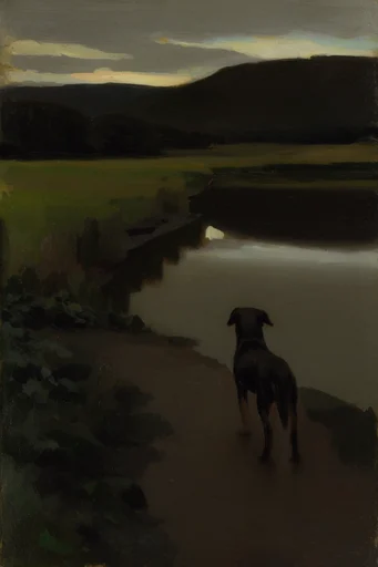 Moody Tonalist Romanticism style reference image — muted earth tones