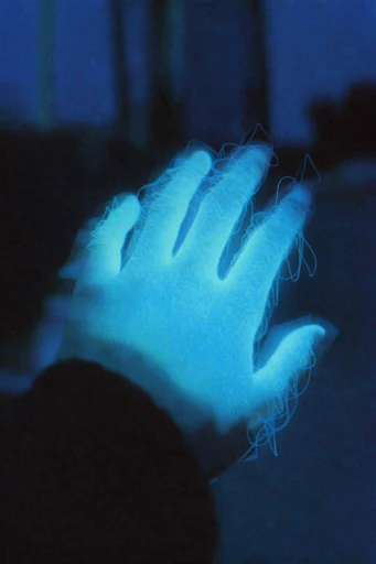 Luminous Spectral Noir style reference image — low-key indigo lighting