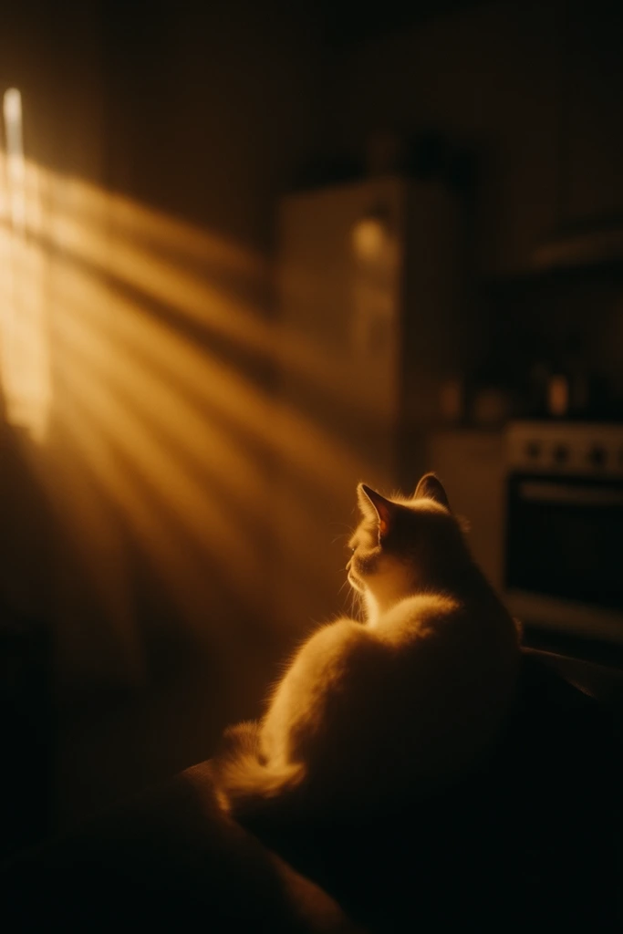 Cinematic Amber Noir style AI image example 3