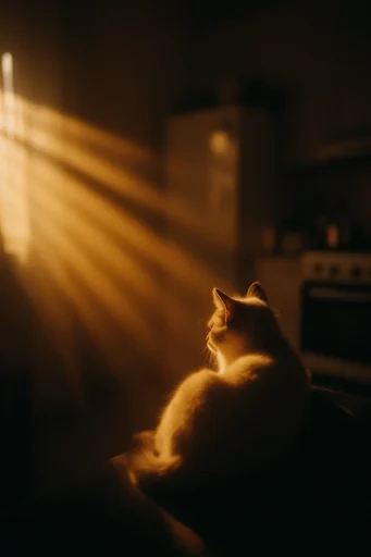 Cinematic Amber Noir style AI image example 3