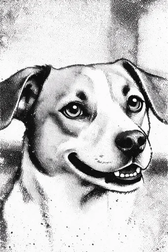 Gritty Analog Halftone style reference image — stark chiaroscuro