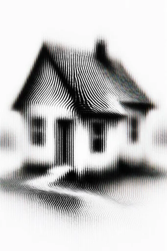 Monochrome Glitch Topology style AI image example 4