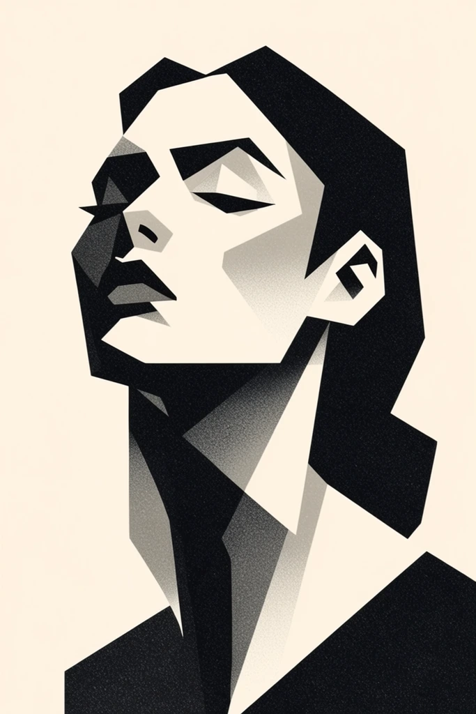 Monochrome Avant-Garde Noir style AI image example 1