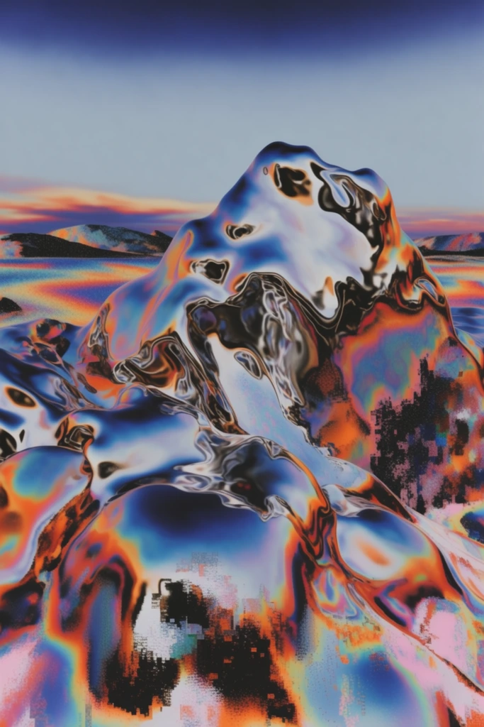Thermal Liquid Chrome style AI image example 2