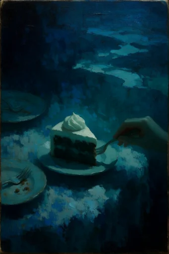Luminous Nocturnal Abyss style reference image — spectral glowing highlights