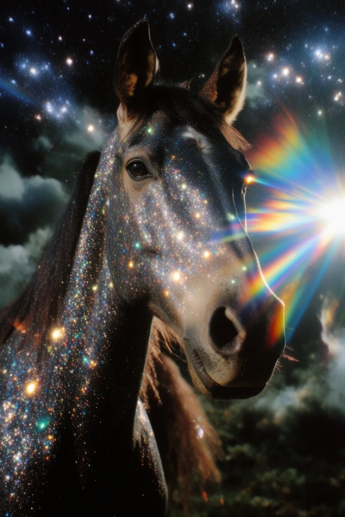 Prismatic Cosmic Glamour style AI image example 3
