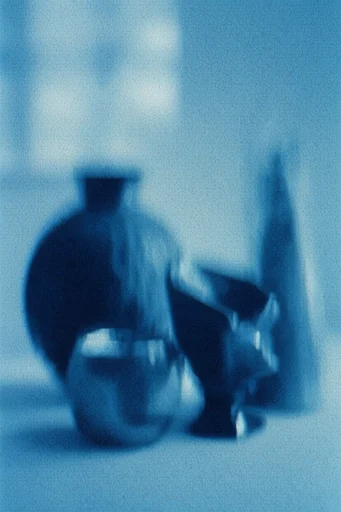 Ethereal Nocturnal Minimalism style reference image — heavy analog film grain