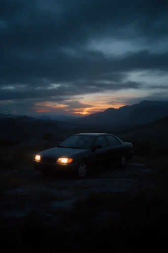 Cinematic Nocturnal Solitude style reference image — vast landscape