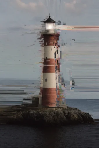 Surreal Digital Disintegration style reference image — studio lighting