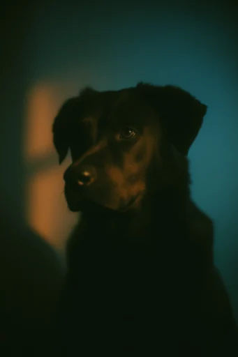 Cinematic Noir Analog style reference image — introspective portraiture