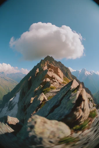 Dynamic Fisheye Surrealism style reference image — extreme fisheye lens distortion