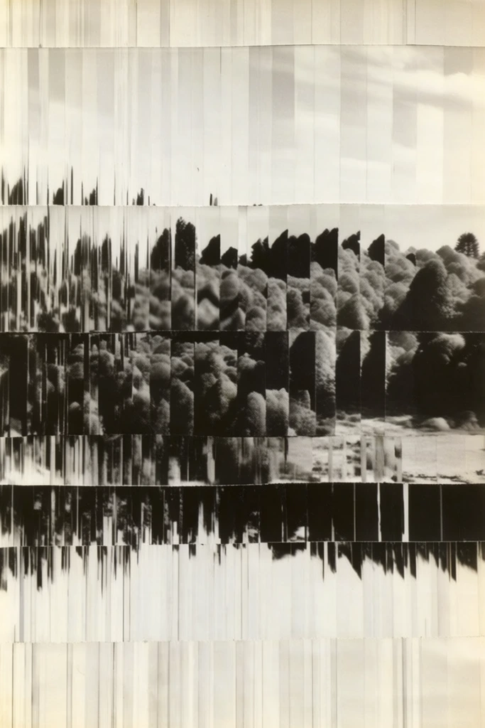 Fragmented Monochrome Geometry style AI image example 2