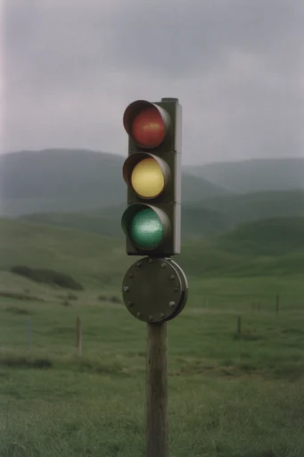 Muted Pastoral Glitch style reference image — digital glitch aesthetic