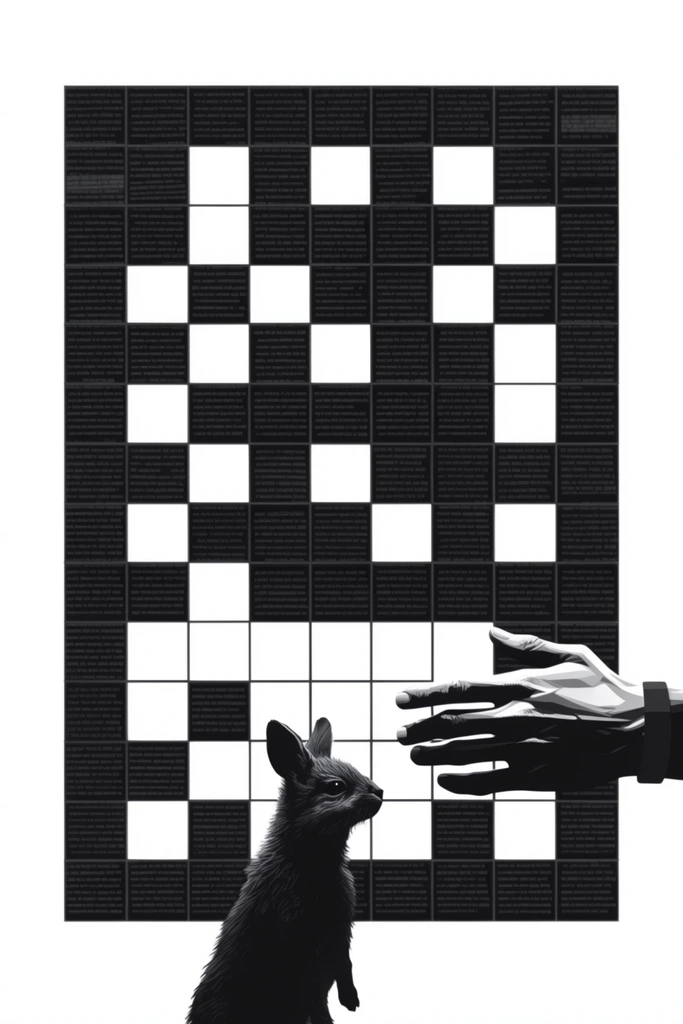 Monochrome Geometric Abstraction style AI image example 3