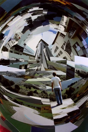 Surreal Geometric Urbanism moodboard — generate AI images in this style