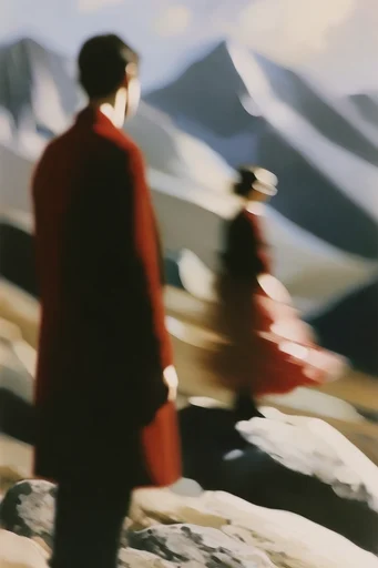 Ethereal Crimson Motion style reference image — motion blur