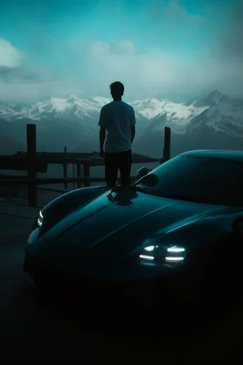 Nocturnal Cyber Noir style reference image — cinematic automotive photography