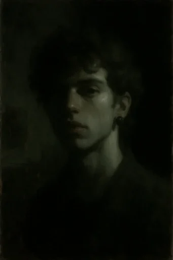 Atmospheric Gothic Tonalism style reference image — textured canvas grain