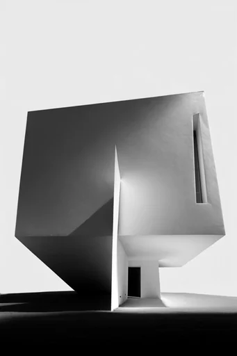 Stark Monochrome Surrealism style AI image example 4
