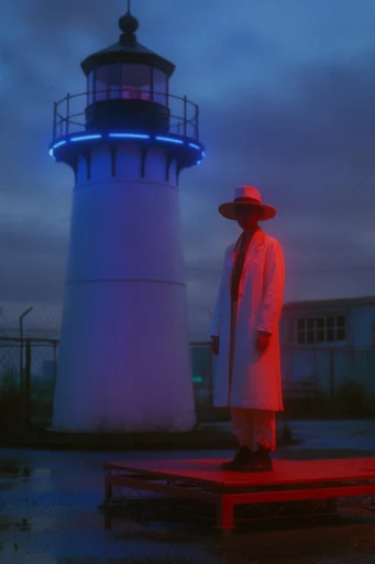 Cinematic Noir Minimalism style reference image — bold primary color accents