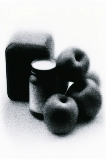 Ethereal Monochrome Grain style reference image — high-contrast monochrome
