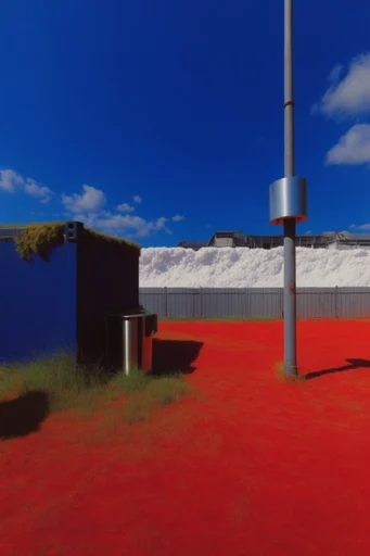 Vivid Liminal Surrealism style reference image — hyper-saturated color-blocking