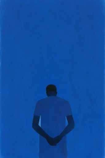 Cobalt Surreal Minimalism style reference image — grainy paper texture
