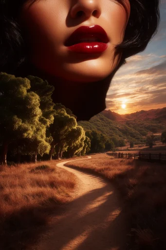 Crimson Chiaroscuro Noir style reference image — saturated crimson red