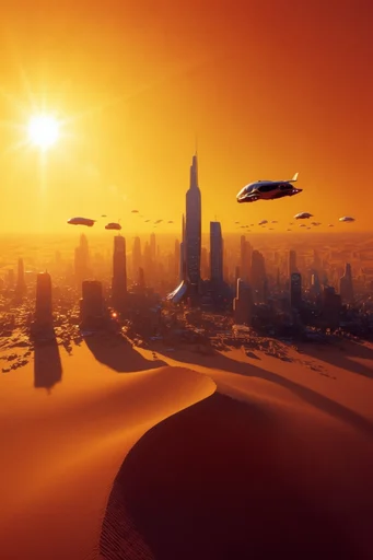 Monochromatic Solar Surrealism style reference image — minimalist desert landscape