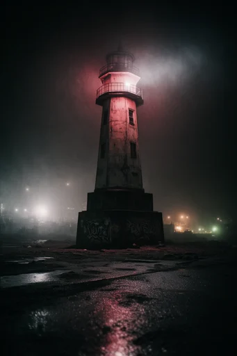 Gritty Neon Decay style reference image — urban noir atmosphere