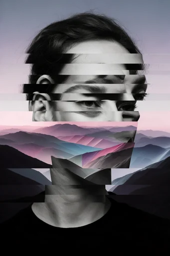 Kinetic Monochrome Distortion style reference image — ghostly silhouette