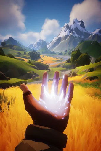 Vibrant Stylized Fantasy style reference image — vibrant high-fantasy landscape