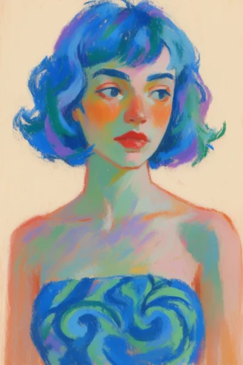 Expressive Neo-Fauvist Textures style reference image — creamy neutral background