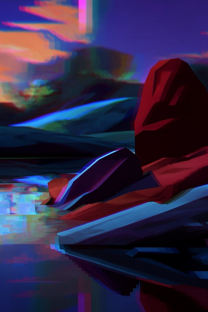 Neon Noir VHS style AI image example 2