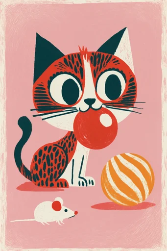 Retro Risograph Printmaker style reference image — flat graphic composition
