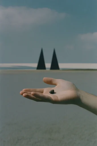 Muted Surrealist Minimalism style reference image — desaturated color palette