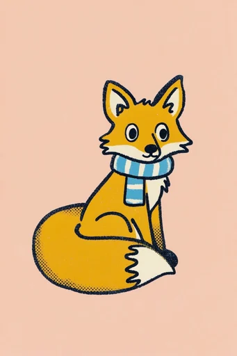 Cozy Risograph Folk style AI image example 3