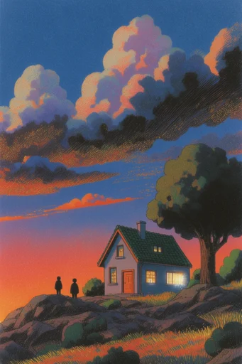 Nocturnal Storybook Surrealism style AI image example 2