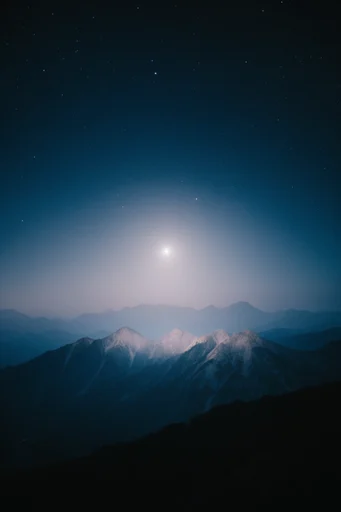 Infinite Nocturnal Solitude style reference image — deep indigo monochromatic