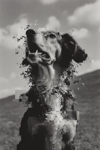 Fragmented Monochromatic Surrealism style reference image — fractured identity