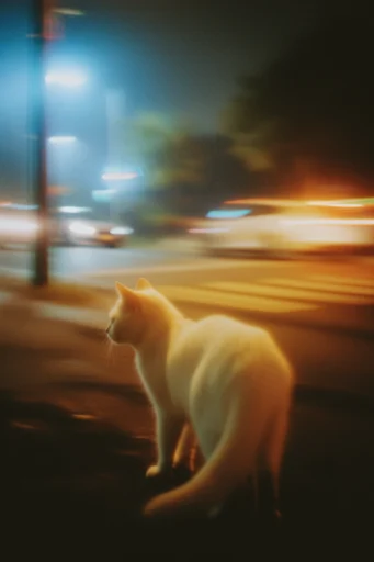Cinematic Nocturnal Solitude style reference image — motion blur