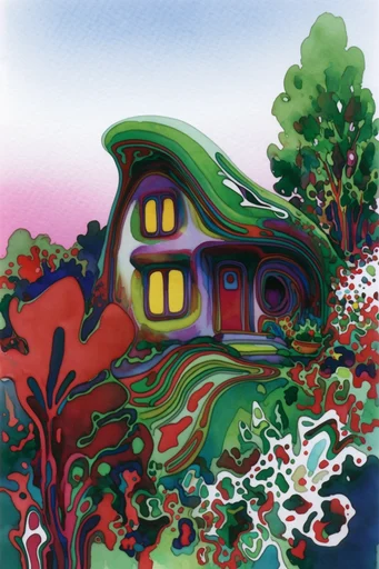 Surreal Psychedelic Fluidity style reference image — fluid liquid distortion