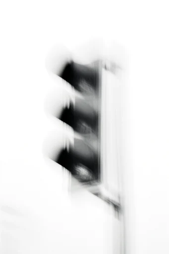 Kinetic Monochrome Minimalism style reference image — stark monochrome