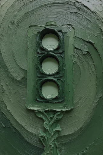 Tactile Verdant Surrealism style reference image — tactile impasto texture